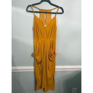 BCBGeneration Mustard Yellow Midi Dress | Racerback | Size Small